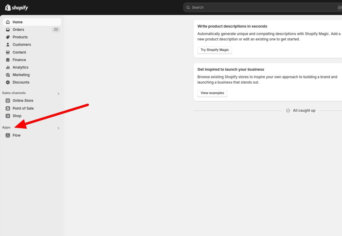 Shopify (WestpayAPI): Open the plugin settings